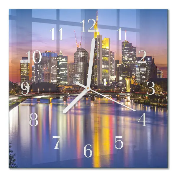 Vierkante glas klok Horizon