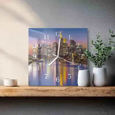 Vierkante glas klok Horizon