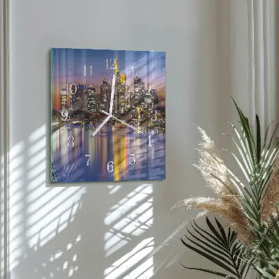 Vierkante glas klok Horizon
