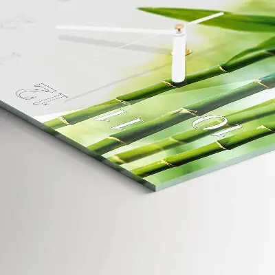 Moderne wandklok glas vierkant Bamboe