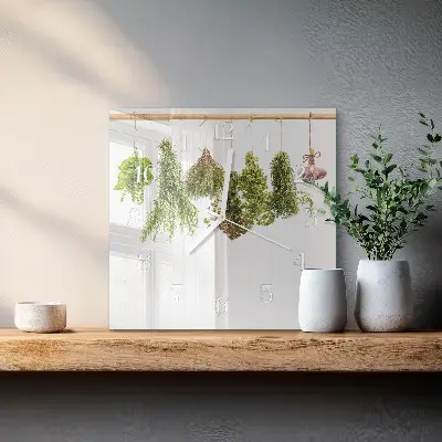 Moderne wandklok glas vierkant Kruiden
