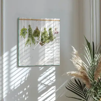 Moderne wandklok glas vierkant Kruiden