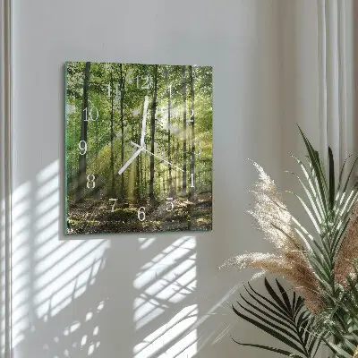 Decoratieve glazen klok vierkant Bosnatuur