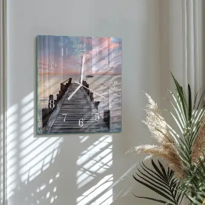 Vierkante glazen klok Brug