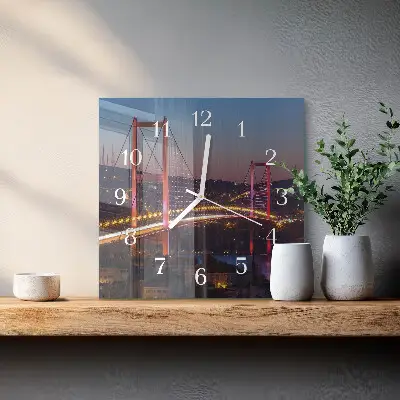 Vierkante glas klok Brug