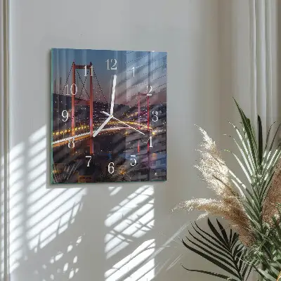 Vierkante glas klok Brug