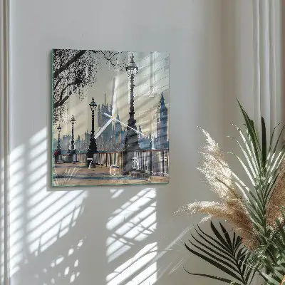 Vierkante glazen wandklok Lantaarns