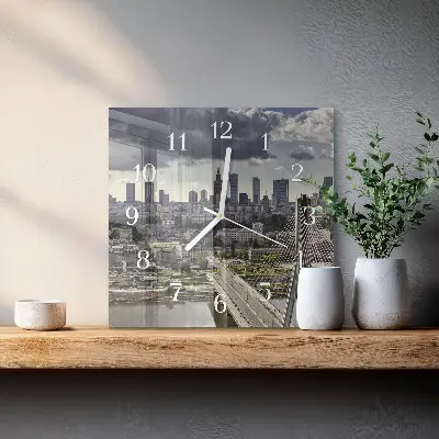 Decoratieve glazen klok vierkant Warschau