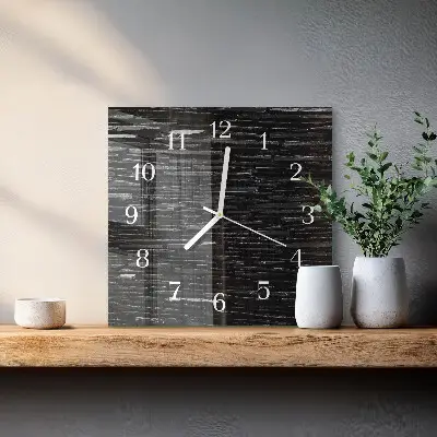 Moderne wandklok glas vierkant Stenen