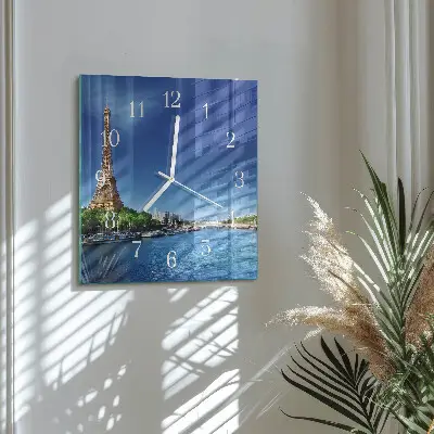 Vierkante glas klok De hemel van parijs