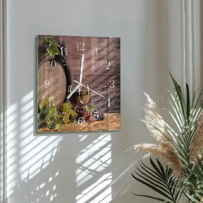 Decoratieve glazen klok vierkant Druiven