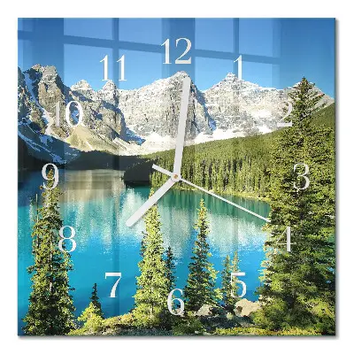 Moderne wandklok glas vierkant Bergnatuur