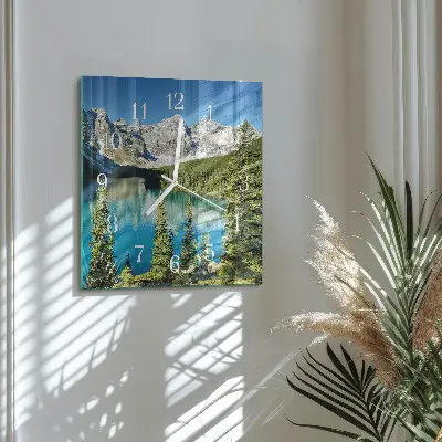 Moderne wandklok glas vierkant Bergnatuur