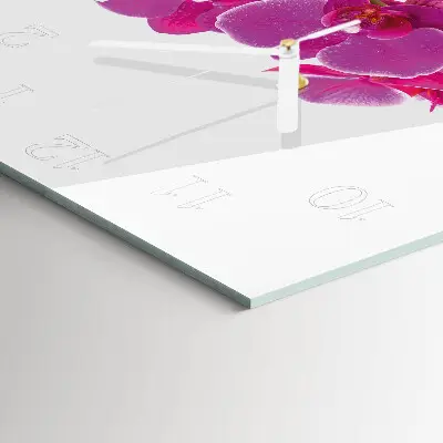 Decoratieve glazen klok vierkant Orchidee