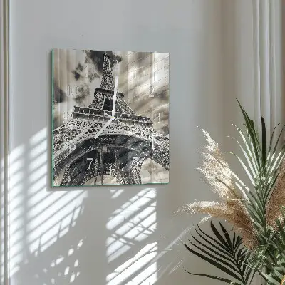 Vierkante glas klok Eiffeltoren