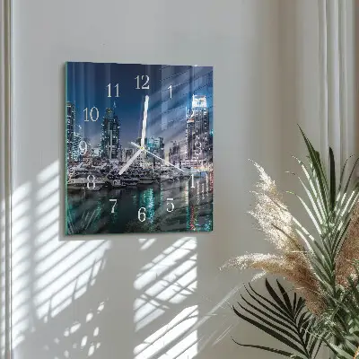 Vierkante glazen wandklok Horizon