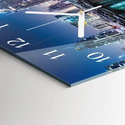 Vierkante glazen wandklok Horizon