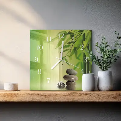 Vierkante glas klok Stenen