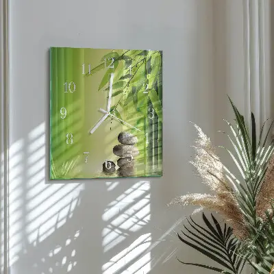 Vierkante glas klok Stenen