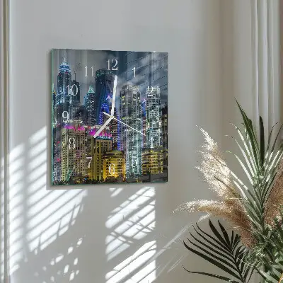 Vierkante glas klok Stad