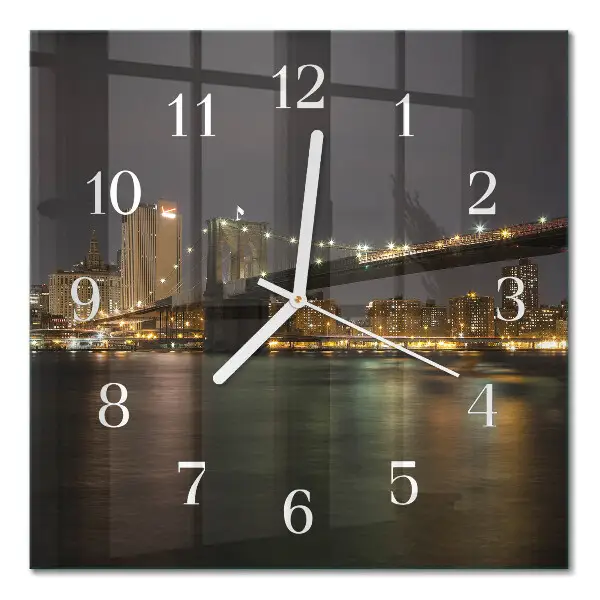 Moderne wandklok glas vierkant Horizon