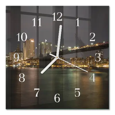 Moderne wandklok glas vierkant Horizon