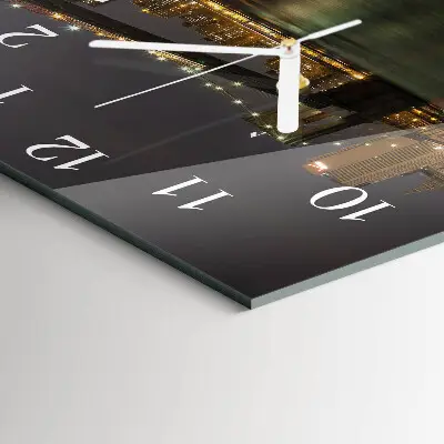 Moderne wandklok glas vierkant Horizon
