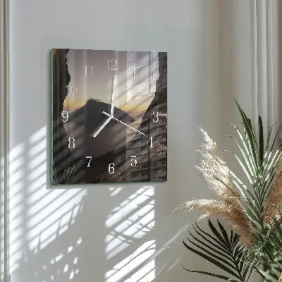 Vierkante glas klok Oceaanberg