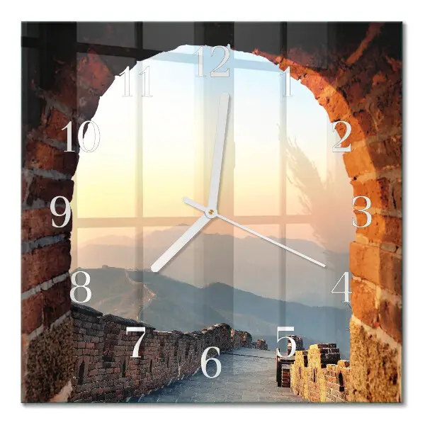 Vierkante glas klok Grote muur van china