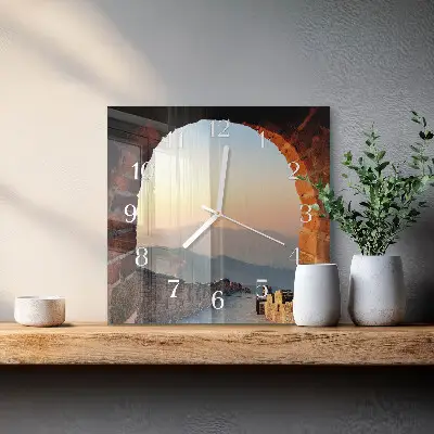 Vierkante glas klok Grote muur van china