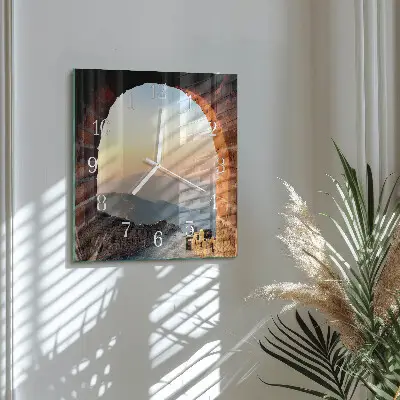 Vierkante glas klok Grote muur van china