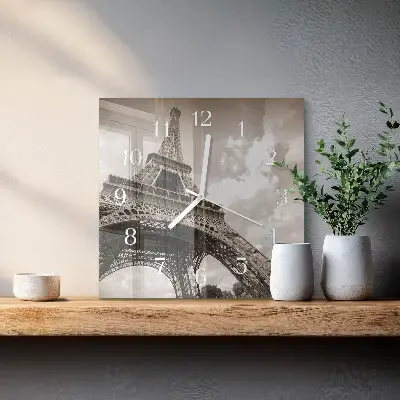 Vierkante glazen wandklok Parijs