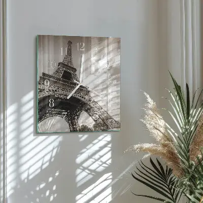 Vierkante glazen wandklok Parijs