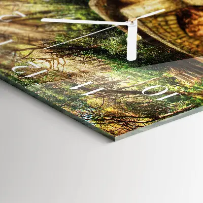 Moderne wandklok glas vierkant Bosbrug