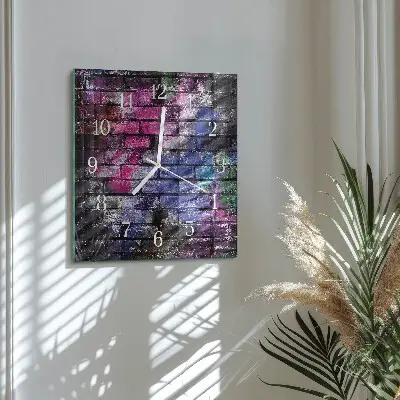 Vierkante glas klok Baksteen