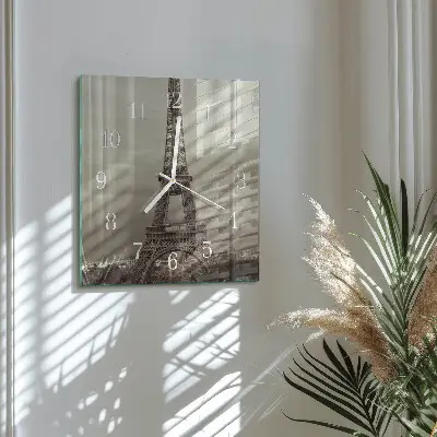 Vierkante glas klok Eiffeltoren