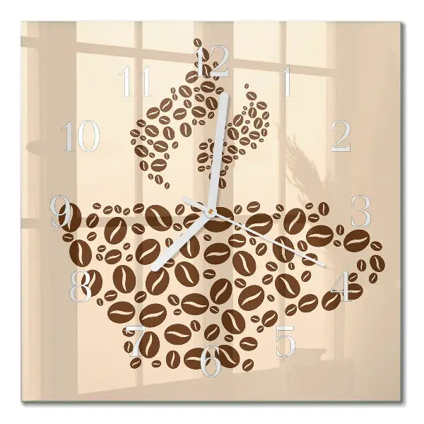 Decoratieve glazen klok vierkant Koffie