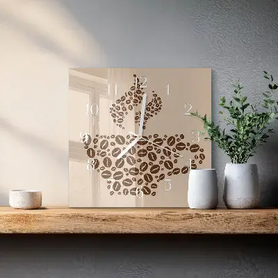 Decoratieve glazen klok vierkant Koffie