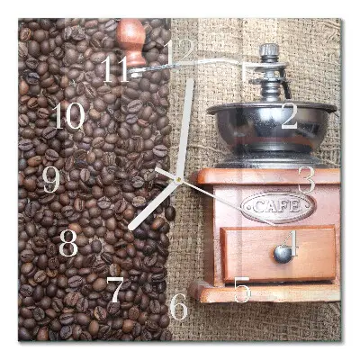 Vierkante glazen klok Koffiemolen