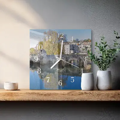 Vierkante glas klok Brug