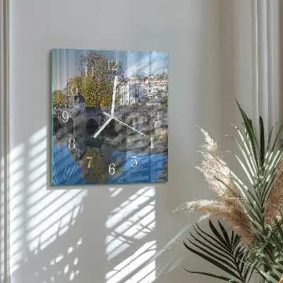 Vierkante glas klok Brug