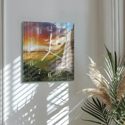 Moderne wandklok glas vierkant Waterval