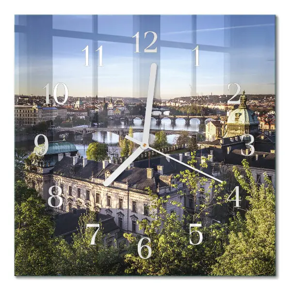Vierkante glas klok Praag