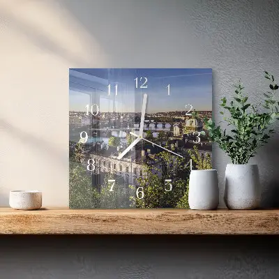 Vierkante glas klok Praag