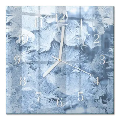 Moderne wandklok glas vierkant Sneeuwvlokken