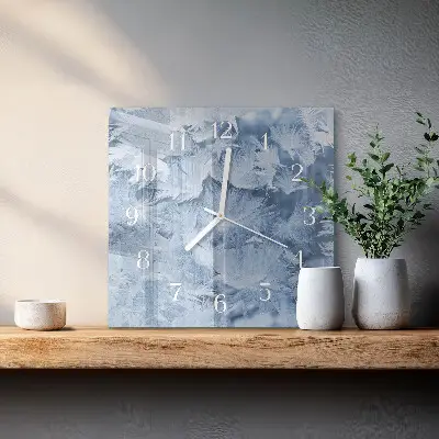 Moderne wandklok glas vierkant Sneeuwvlokken