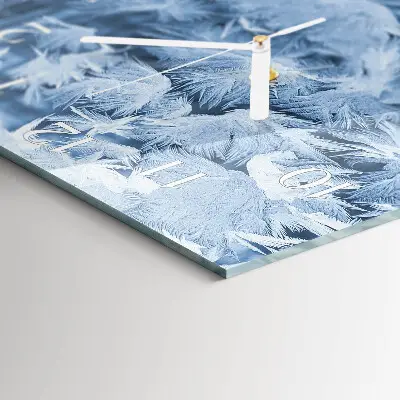Moderne wandklok glas vierkant Sneeuwvlokken
