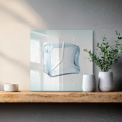Decoratieve glazen klok vierkant Ijs