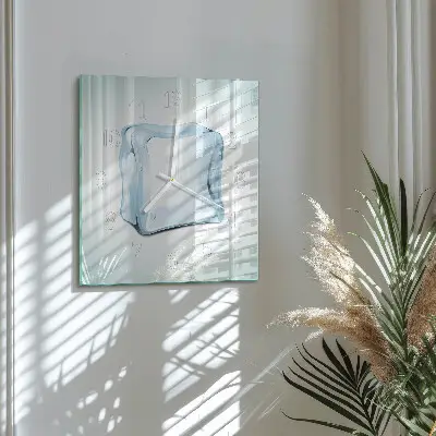 Decoratieve glazen klok vierkant Ijs