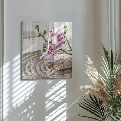 Vierkante glas klok Zandorchidee